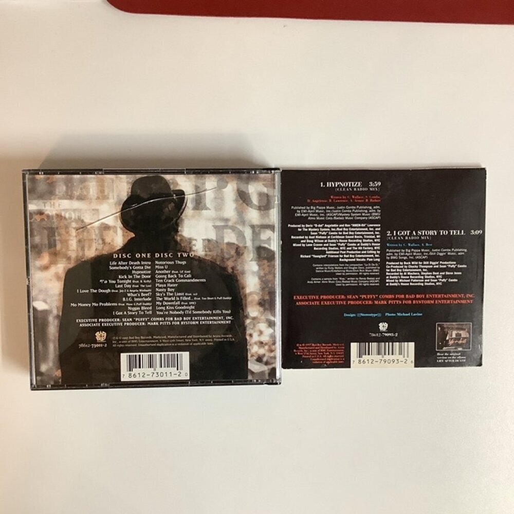 LIFE AFTER DEATH notorious b.i.g. 2 cd album 90s east coast hip-hop vg & Single
